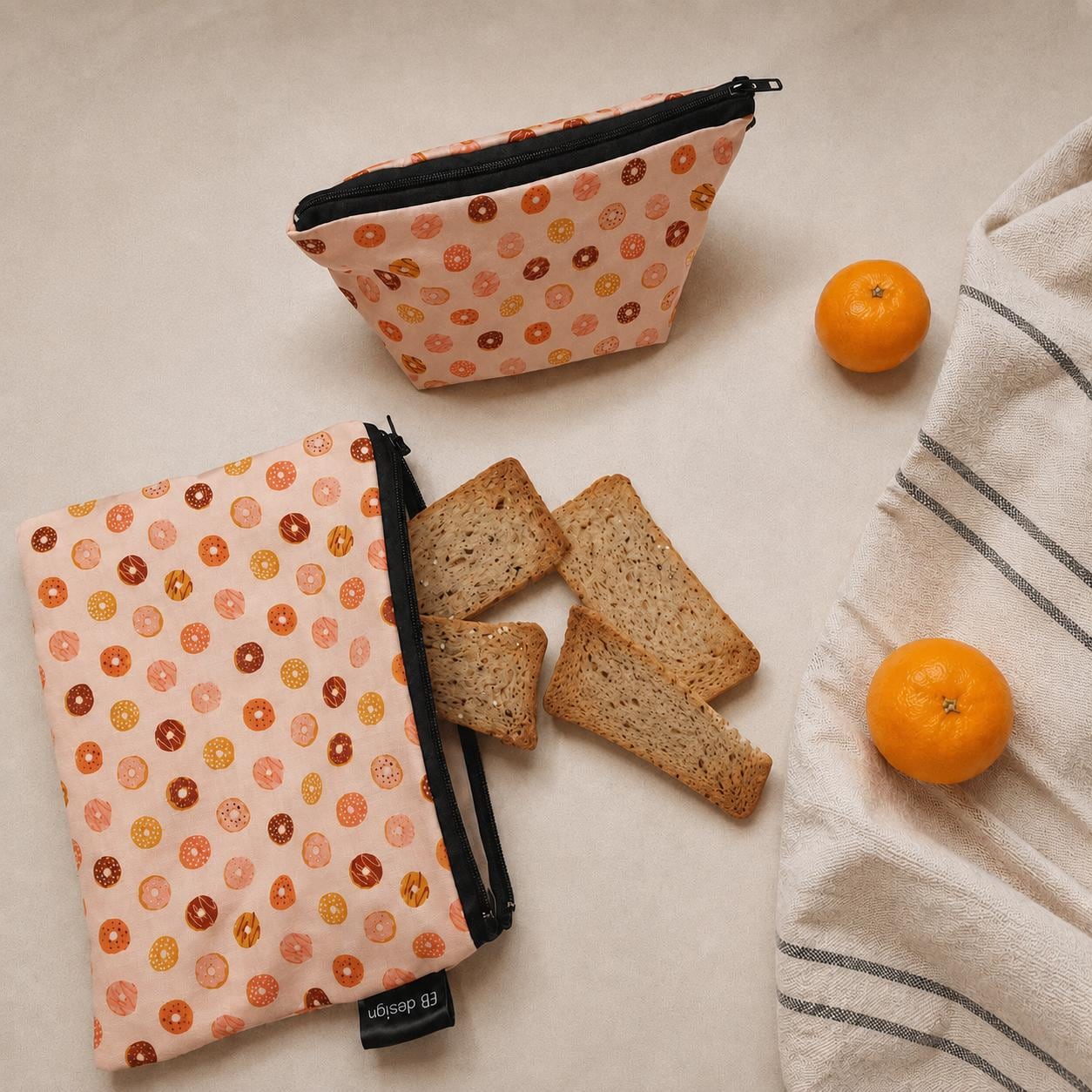 Sac à collation réutilisable – Motif beignes