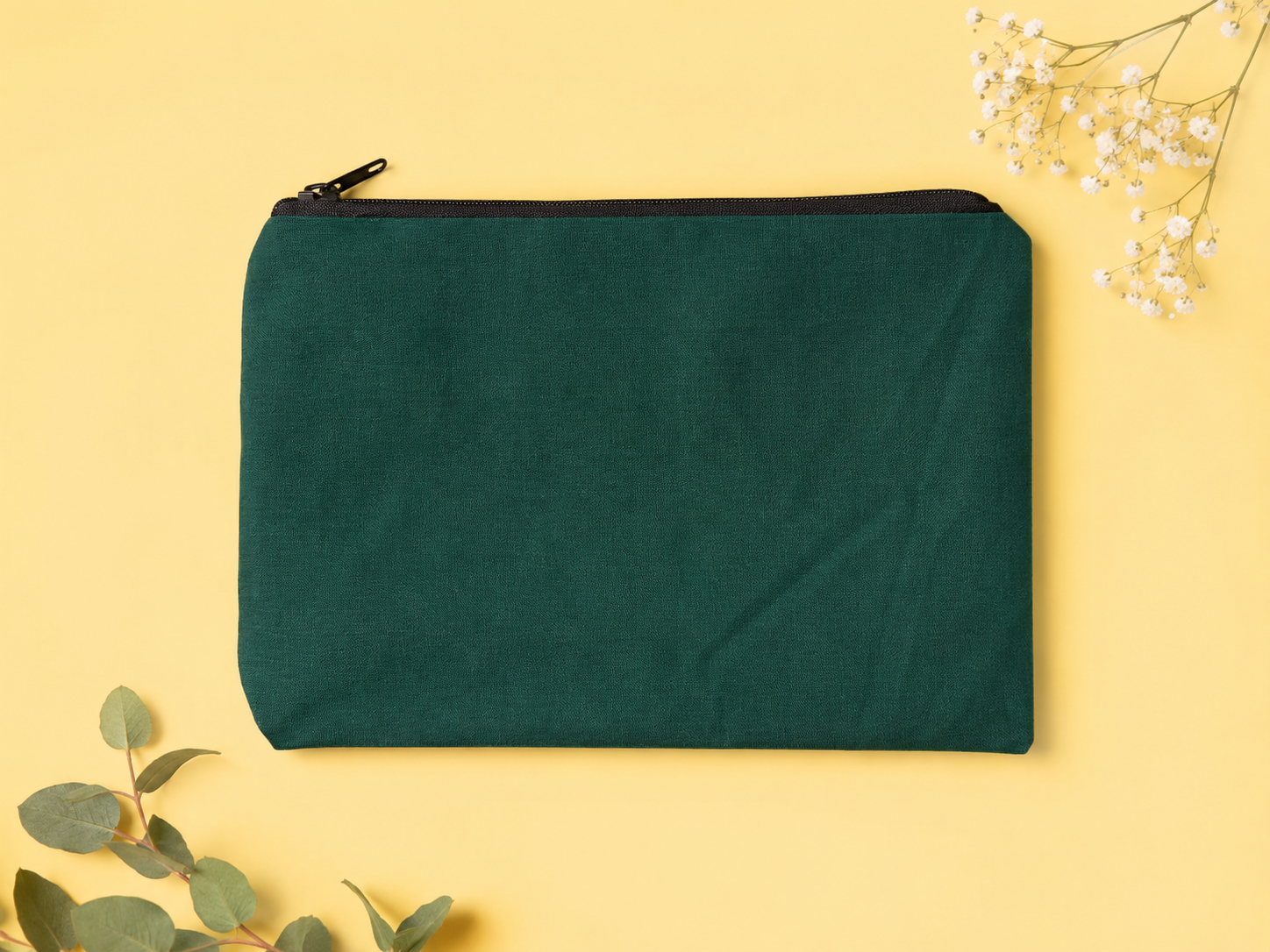 Pochette zippée vert forêt | EB design