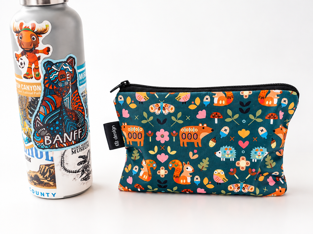 Pochette zippée animaux de la forêt