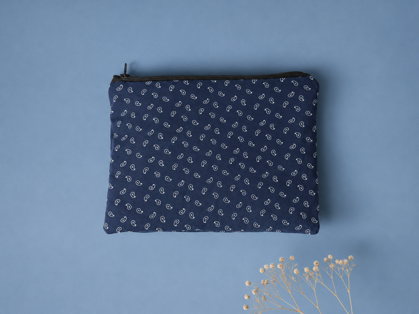 Sac à collation réutilisable – Motif paisley bleu marine